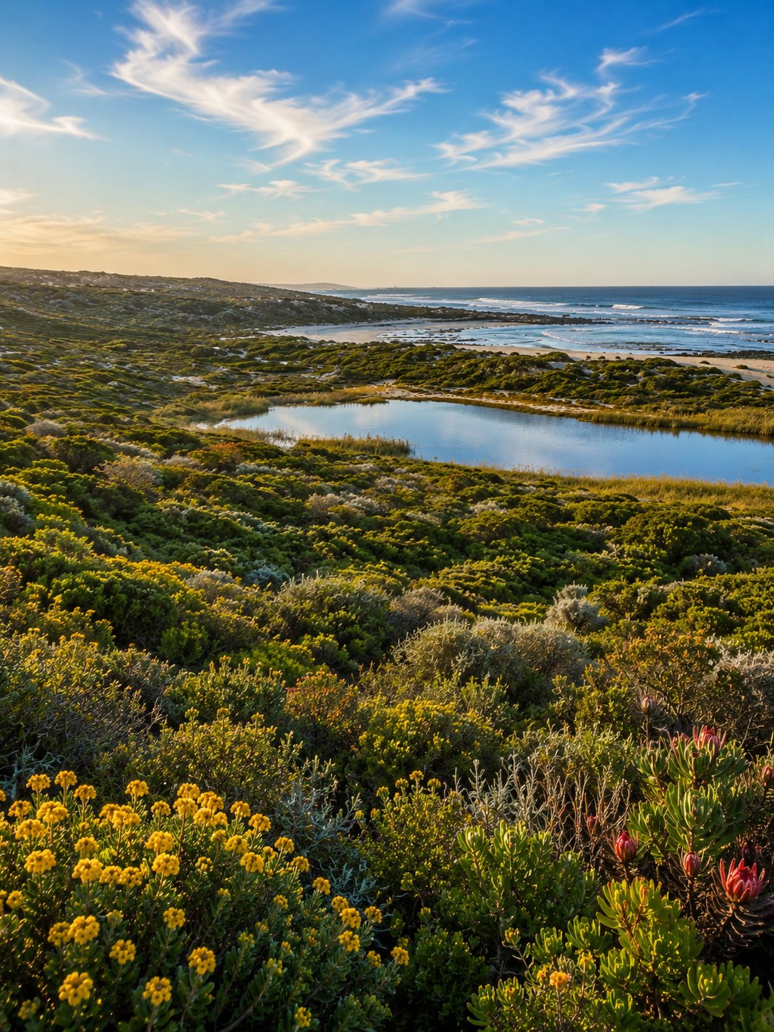 De Mond Nature Reserve — lagoon and fynbos-covered dunes